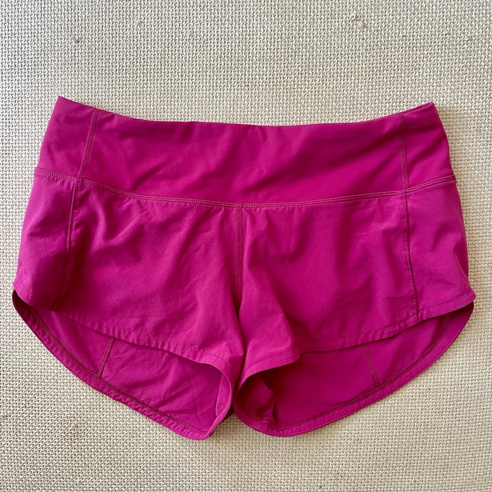 Lululemon speed up shorts low rise 2.5in pink